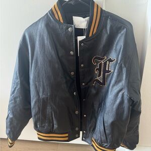 Oak and Fort Leather Bomber jacket